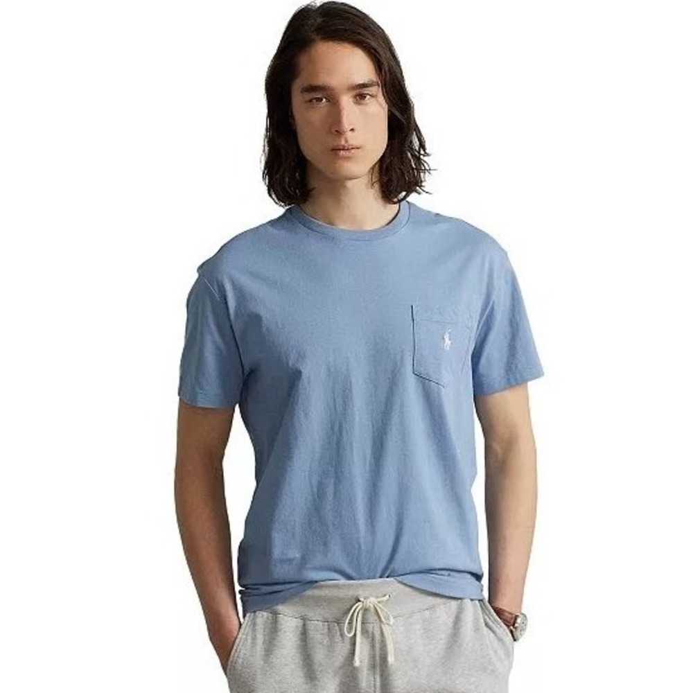 Polo Ralph Laurenβ Classic Fit Crew Neck Pocket T Shirt Blue XL G